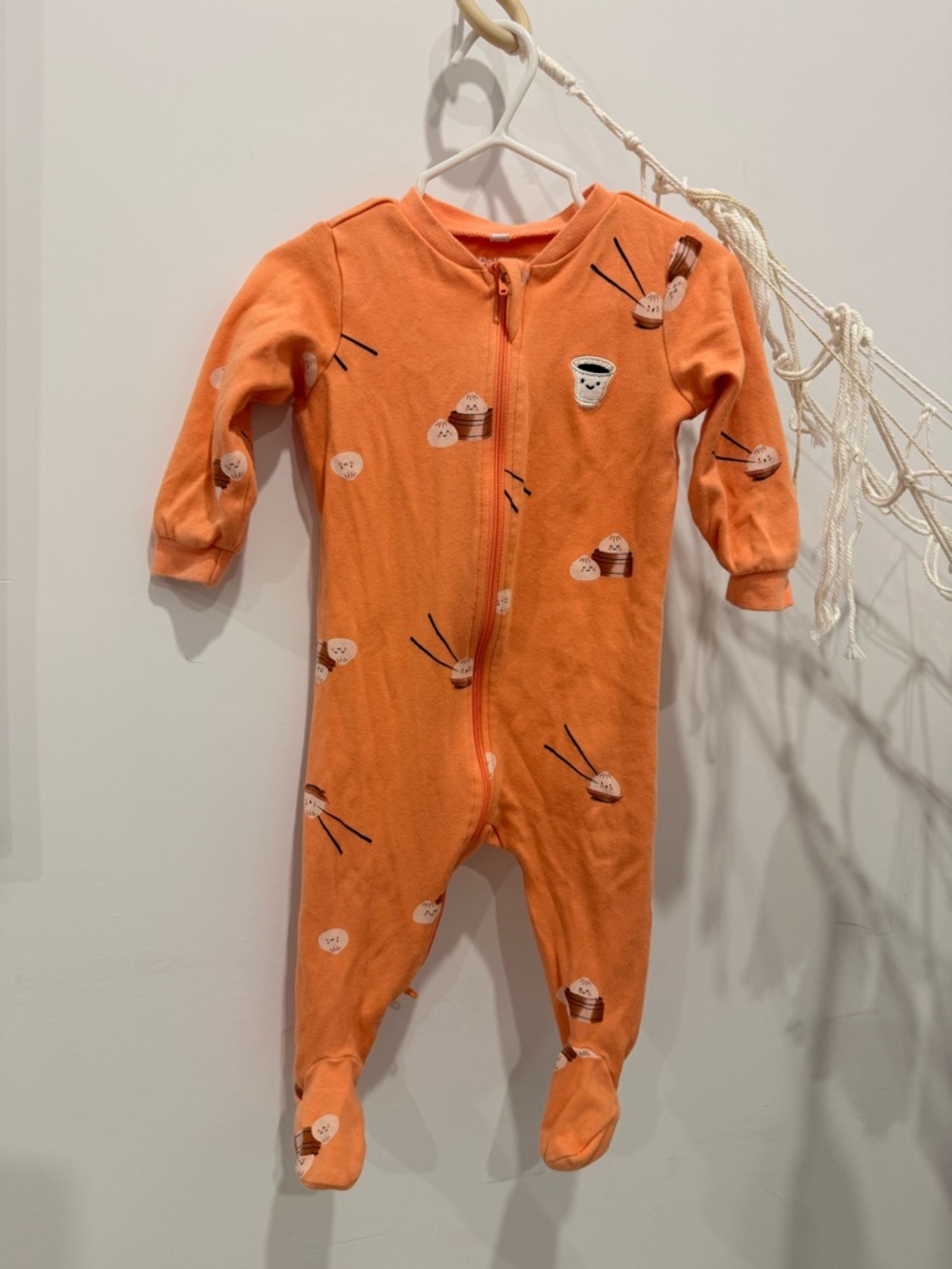 Pekkle Sushi Print Footed One-Piece Pajamas 9M